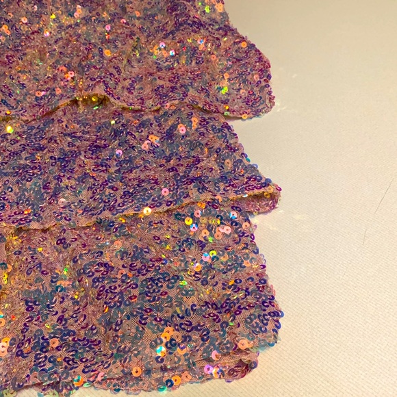 Forever 21 Sequined Ruffle Tiered Mini Dress NWT - Picture 7 of 8